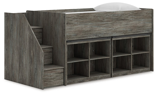 Frandern Twin Loft Bed with Bookcase Storage