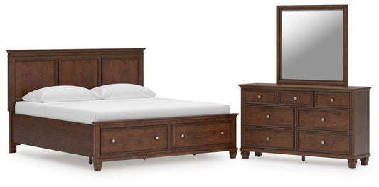 Danabrin King Panel Storage Bed, Dresser and Mirror
