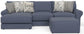 Cape May - Sofa Chaise With Comfort Coil Seating, 41" Cocktail Ottoman And 5 Accent Pillows Included
