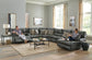 Como - 7 Piece Italian Leather Match Reclining Sectional