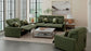 Ada - Power Adjustable Headrest Power Sofa With 3 Recliners - Moss