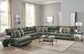 Como - 7 Piece Italian Leather Match Reclining Sectional