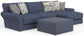 Cape May - Sofa Chaise With Comfort Coil Seating, 41" Cocktail Ottoman And 5 Accent Pillows Included