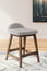 Lyncott Upholstered Barstool (2/CN) Light Gray/Brown