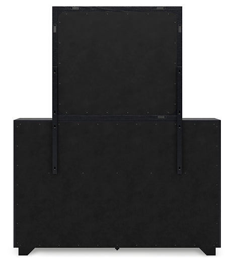 Londer Queen Panel Bed with Mirrored Dresser and Nightstand