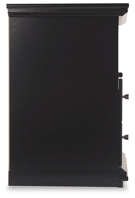 Maribel Full Panel Bed with Mirrored Dresser, Chest and Nightstand