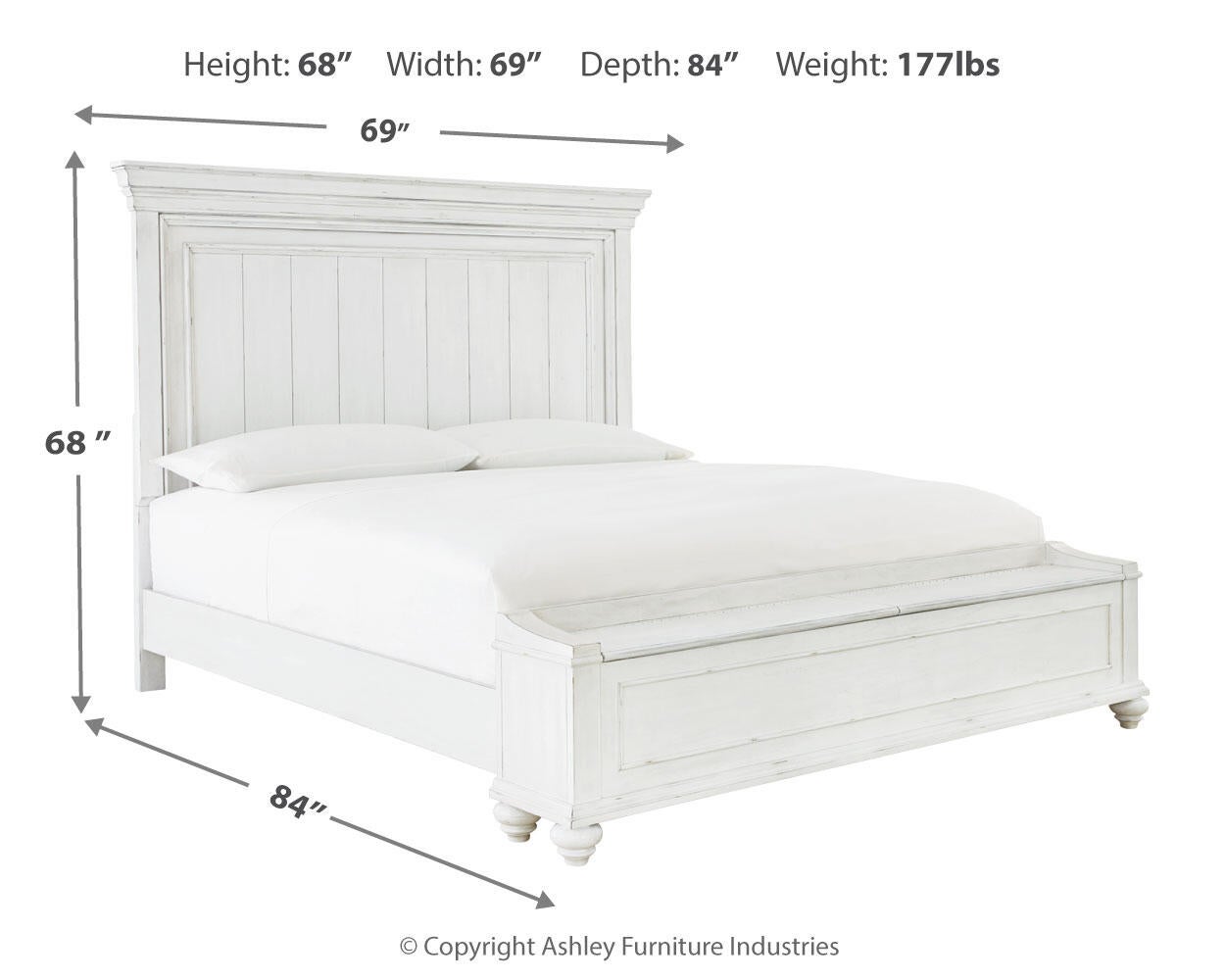 Kanwyn Queen Panel Bed with Storage with Mirrored Dresser, Chest and Nightstand