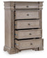 Blairhurst California King Panel Bed, Dresser, Mirror, Chest and Nightstand