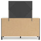 Cadmori Full Upholstered Panel Bed, Dresser and Mirror
