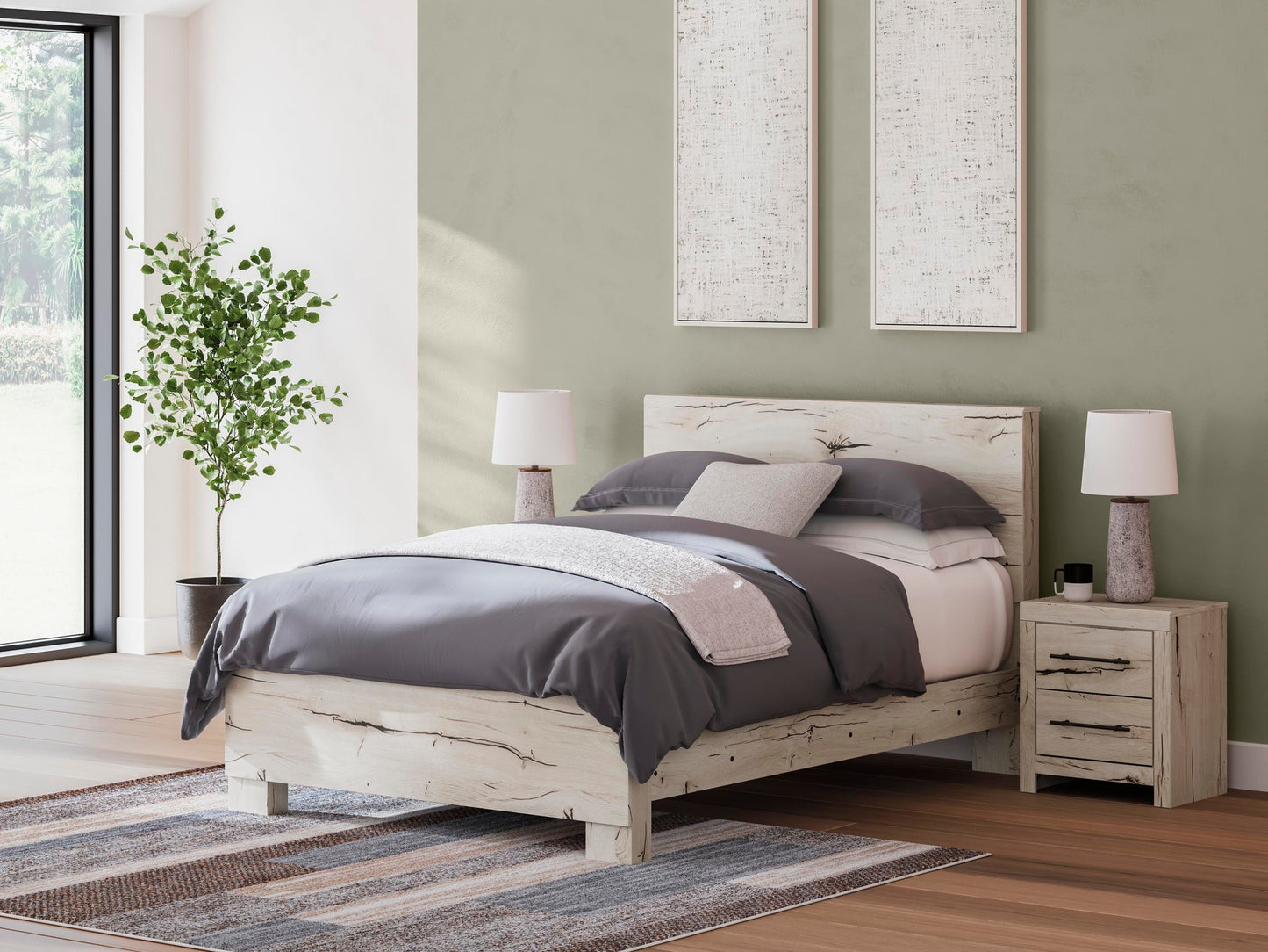 Lawroy Queen Panel Bed, Dresser, Mirror, Chest and Nightstand