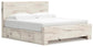 Lawroy King Panel Bed with Storage, Dresser and Mirror