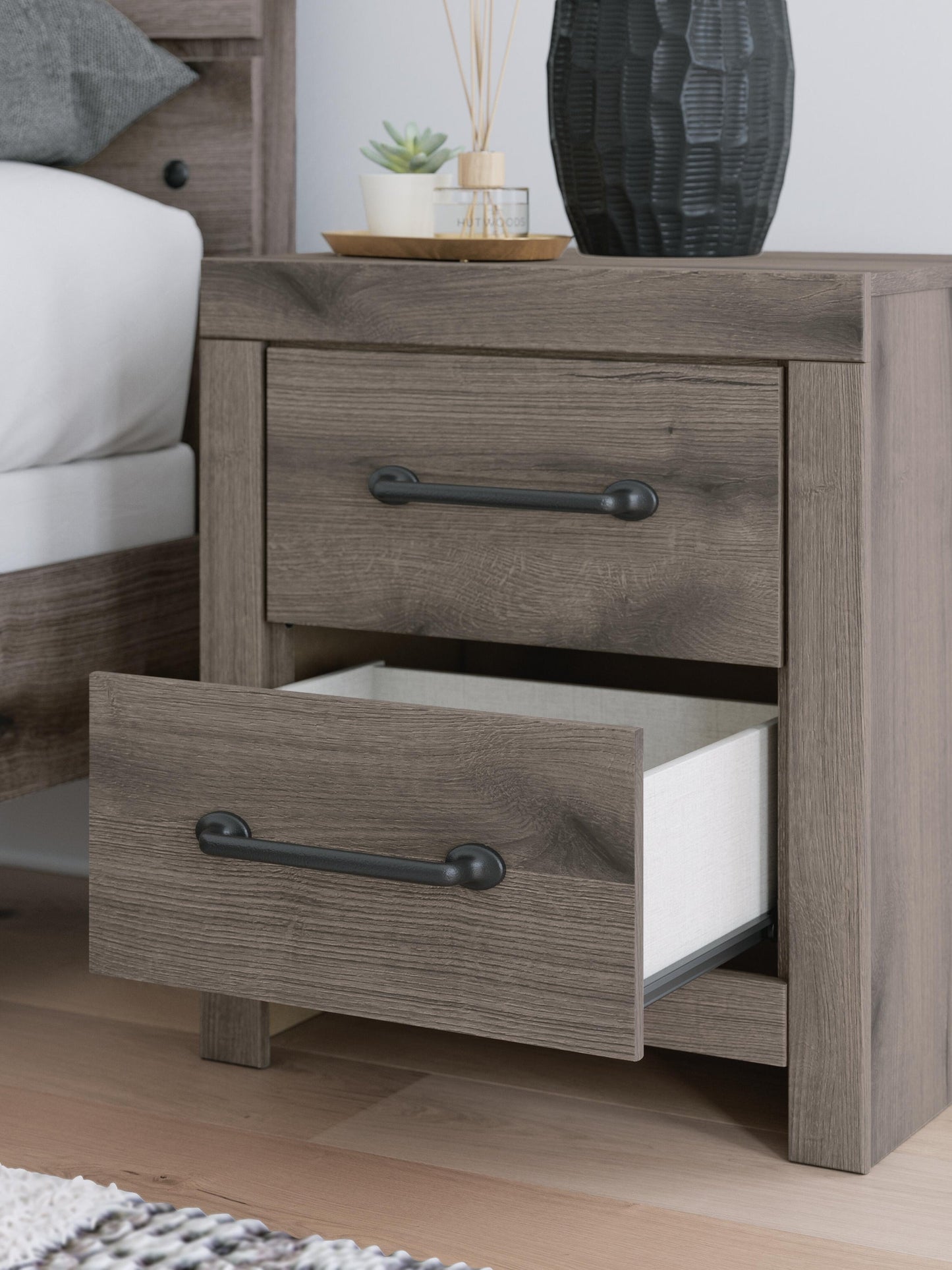Graystorm Full Panel Bed with Storage, Dresser, Mirror, Chest and Nightstand