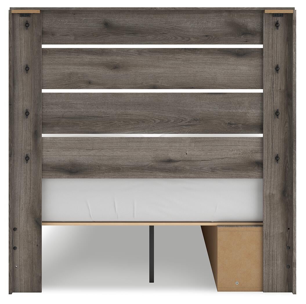 Graystorm Full Panel Storage Bed, Dresser and Mirror