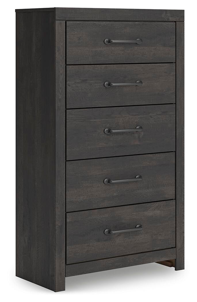 Hollivern Full Panel Storage Bed, Dresser, Mirror, Chest and Nightstand