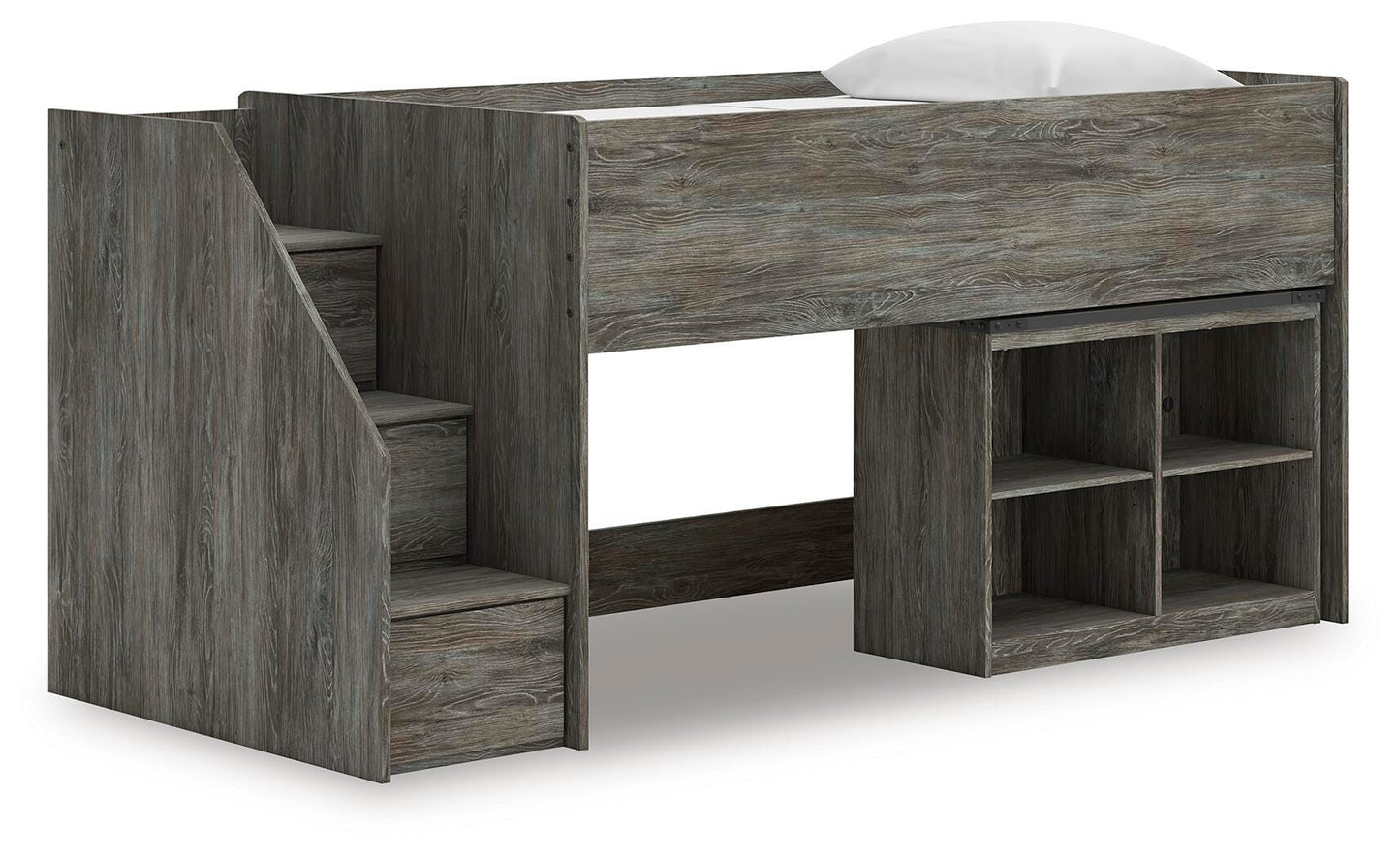 Frandern Twin Loft  Bed with Bookcase Storage