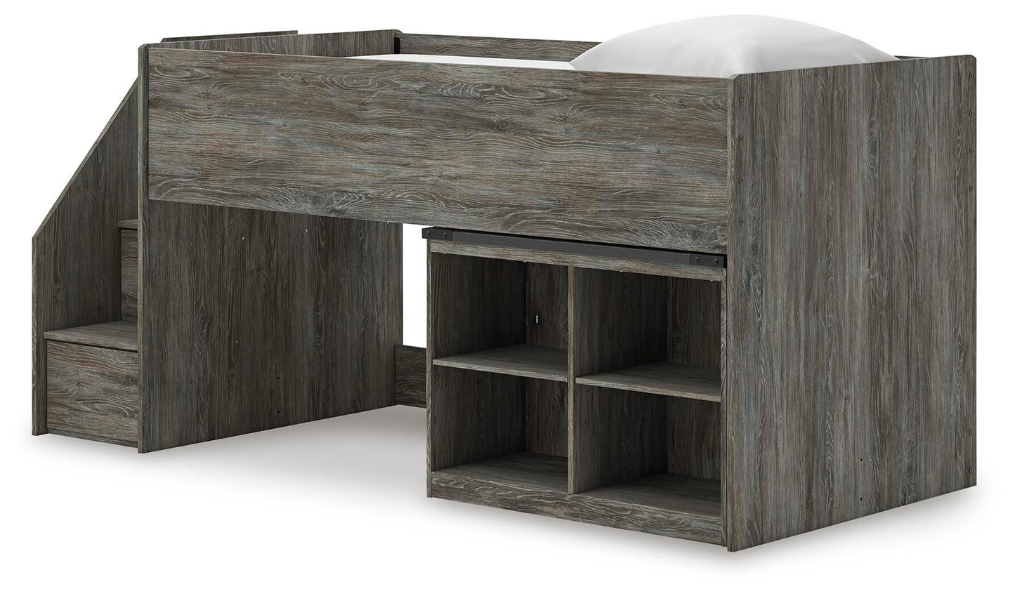 Frandern Twin Loft  Bed with Bookcase Storage
