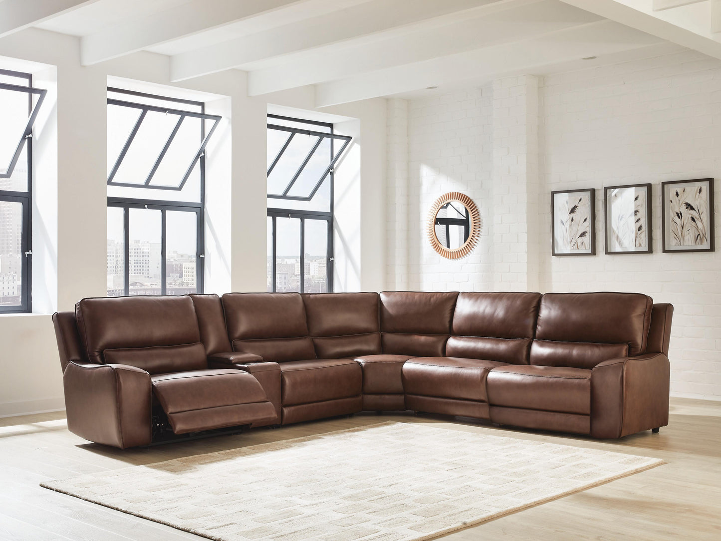 DeepWakes 6-Piece Reclining Sectional with Storage Console