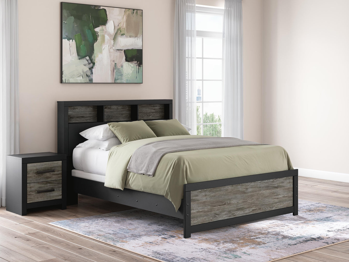 Broachmyn Queen Bookcase Panel Bed