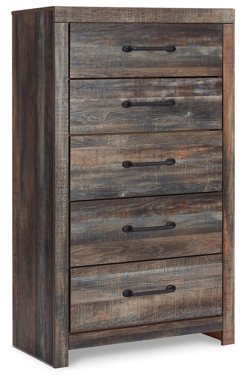 Drystan Full Panel Bed with 4 Storage Drawers, Dresser, Mirror, Chest and Nightstand