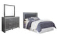 Lodanna Queen/Full Upholstered Panel Headboard Bed with Mirrored Dresser
