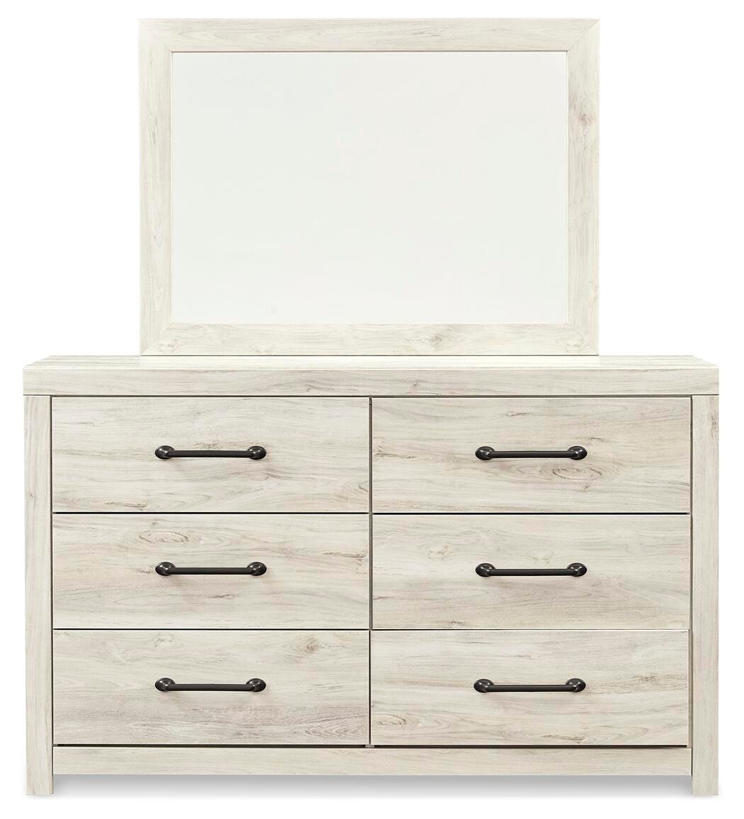 Cambeck Queen Panel Bed with Mirrored Dresser