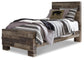 Derekson Twin Panel Bed with Mirrored Dresser