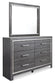 Lodanna Full Upholstered Panel Headboard Bed with Mirrored Dresser