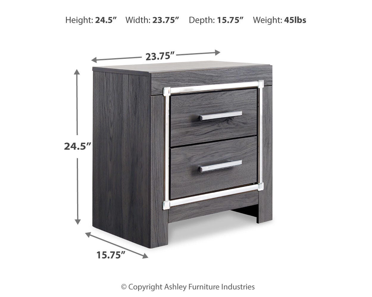 Lodanna Full Panel Bed with Mirrored Dresser, Chest and Nightstand