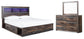 Drystan King Bookcase Bed with 4 Storage Drawers with Mirrored Dresser