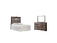 Drystan Twin Panel Headboard Bed with Mirrored Dresser