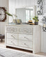 Paxberry Queen Panel Bed with Mirrored Dresser, Chest and Nightstand