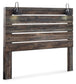 Drystan King Panel Headboard Bed with Mirrored Dresser, Chest and Nightstand