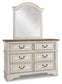 Realyn Twin Panel Bed with Mirrored Dresser