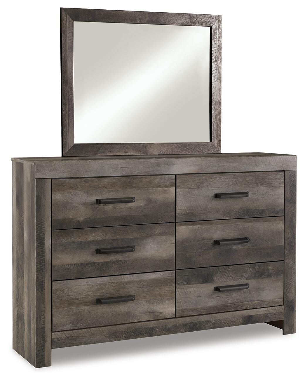 Wynnlow King Panel Bed with Mirrored Dresser and Nightstand