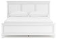 Fortman California King Panel Bed with Mirrored Dresser, Chest and Nightstand