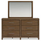 Cabalynn Queen Panel Bed with Storage with Mirrored Dresser, Chest and Nightstand