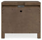 Cabalynn California King Panel Bed with Storage with Mirrored Dresser and Nightstand