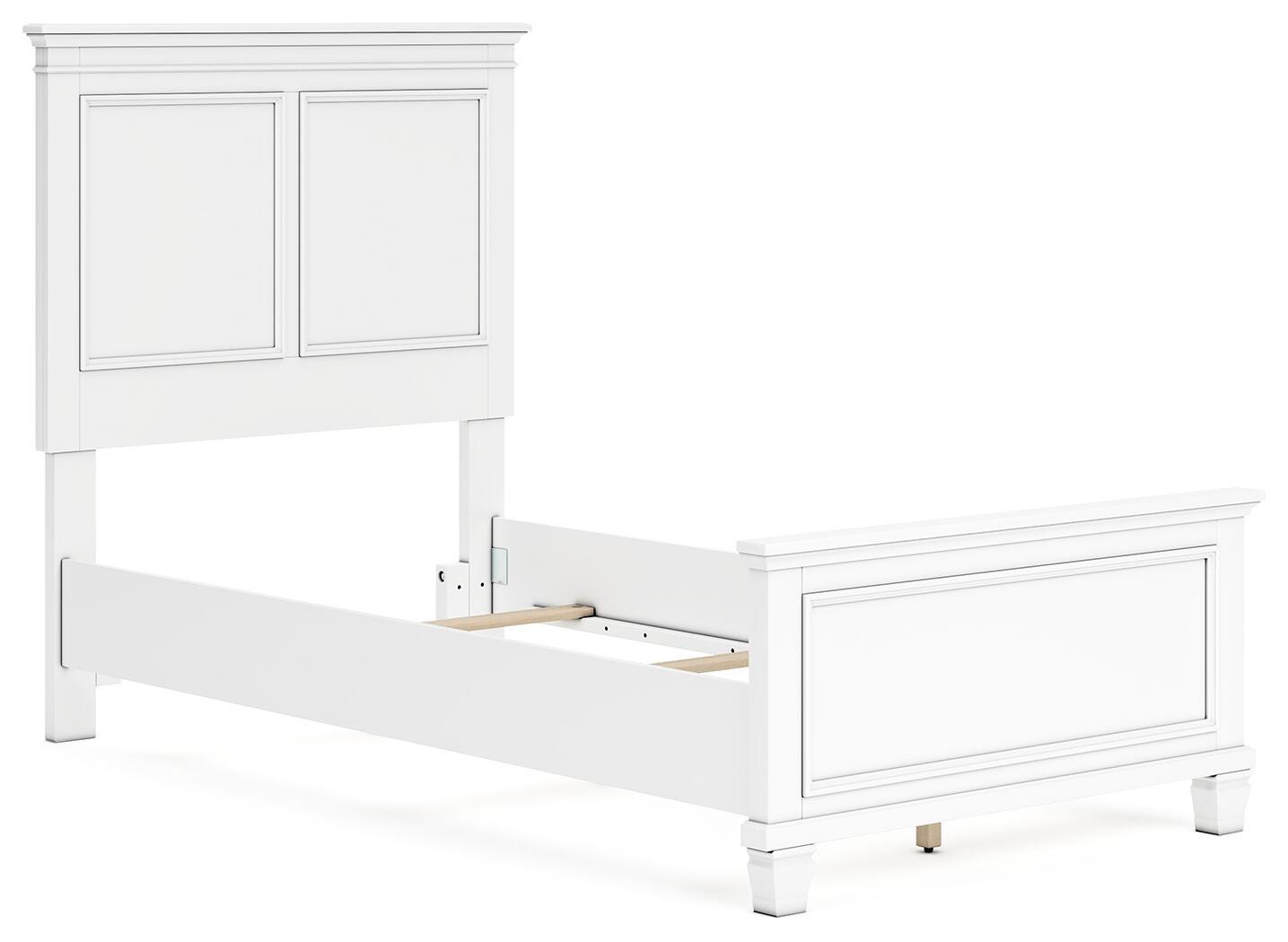 Fortman Twin Panel Bed with Mirrored Dresser, Chest and Nightstand