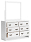 Binterglen Twin Panel Bed with Mirrored Dresser