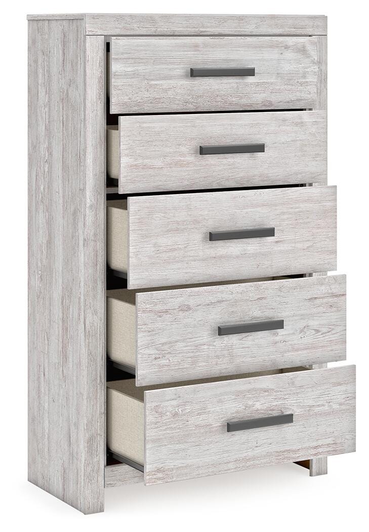 Cayboni Full Panel Bed, Dresser, Mirror, Chest and Nightstand