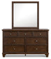 Danabrin Full Panel Bed with Mirrored Dresser