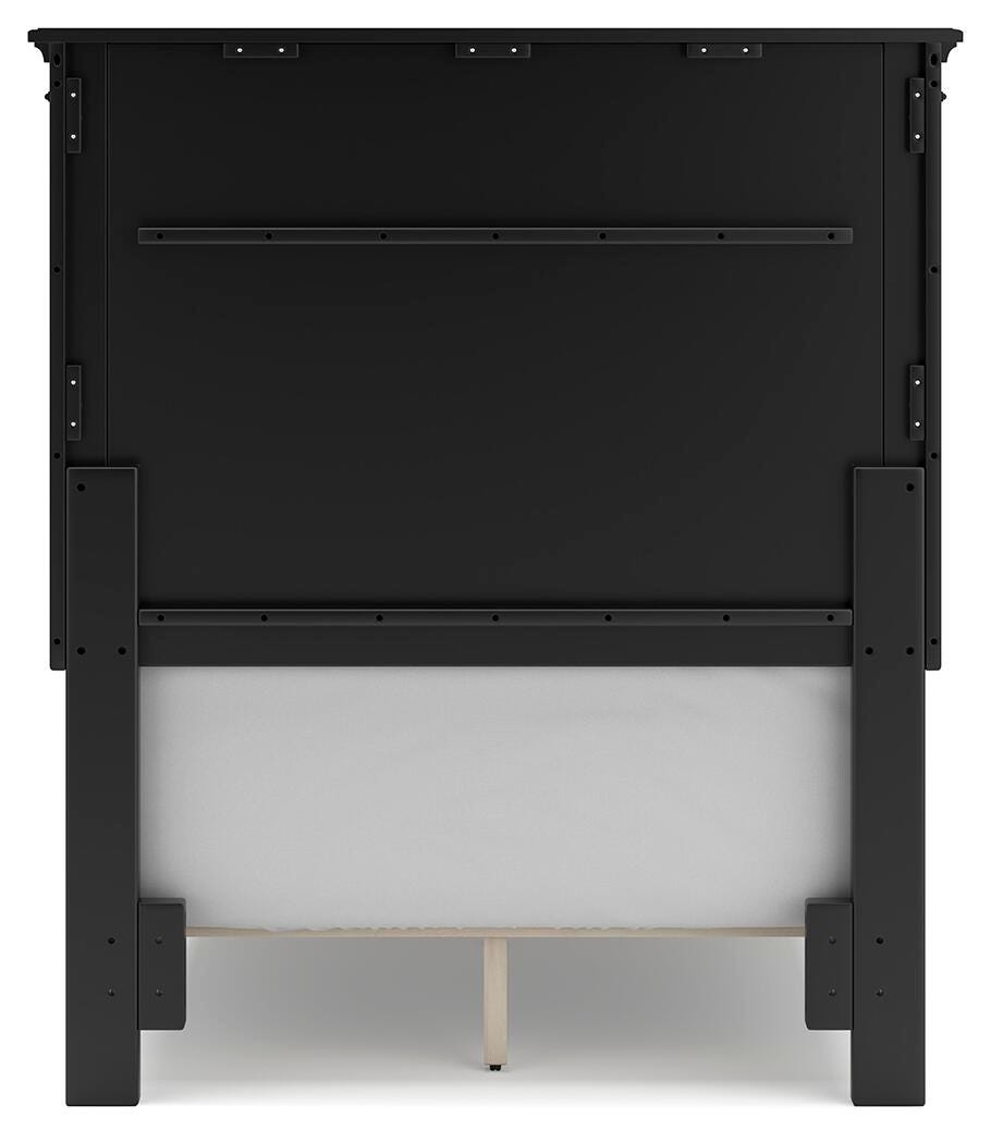 Lanolee Twin Panel Bed with Mirrored Dresser