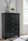 Lanolee California King Panel Bed with Mirrored Dresser, Chest and Nightstand