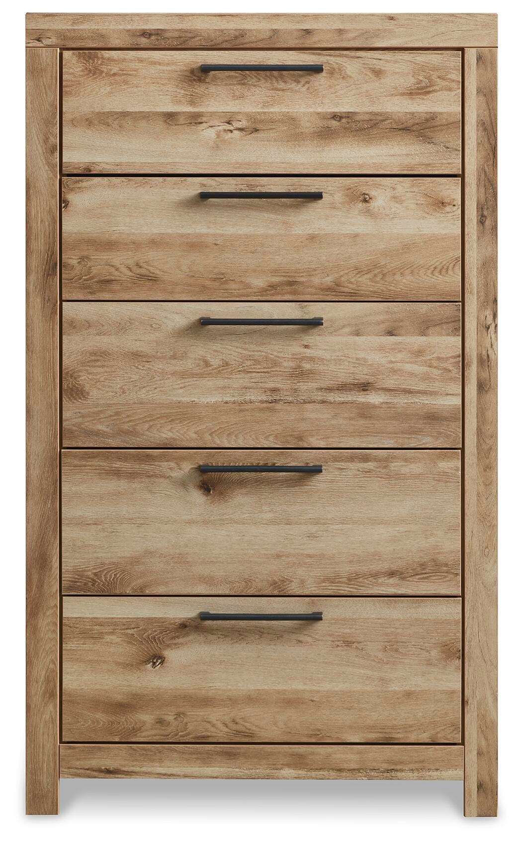 Hyanna King Panel Bed, Dresser, Mirror, Chest and Nightstand