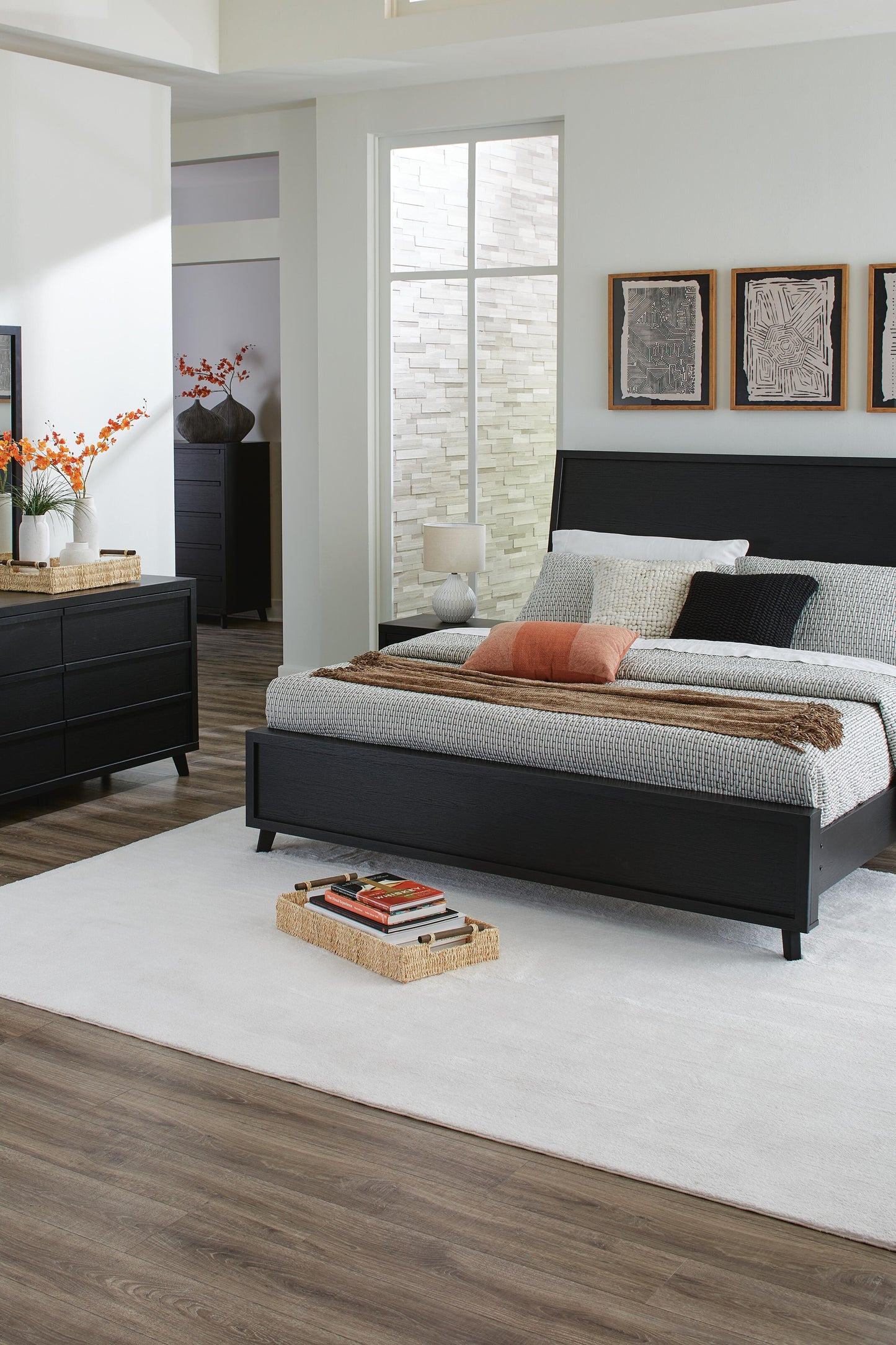 Danziar Queen Panel Bed, Dresser, Mirror, Chest and Nightstand