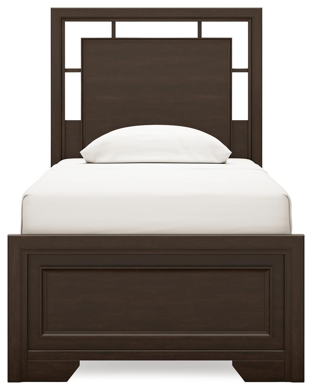 Covetown Twin Panel Bed with Mirrored Dresser