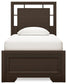 Covetown Twin Panel Bed with Mirrored Dresser