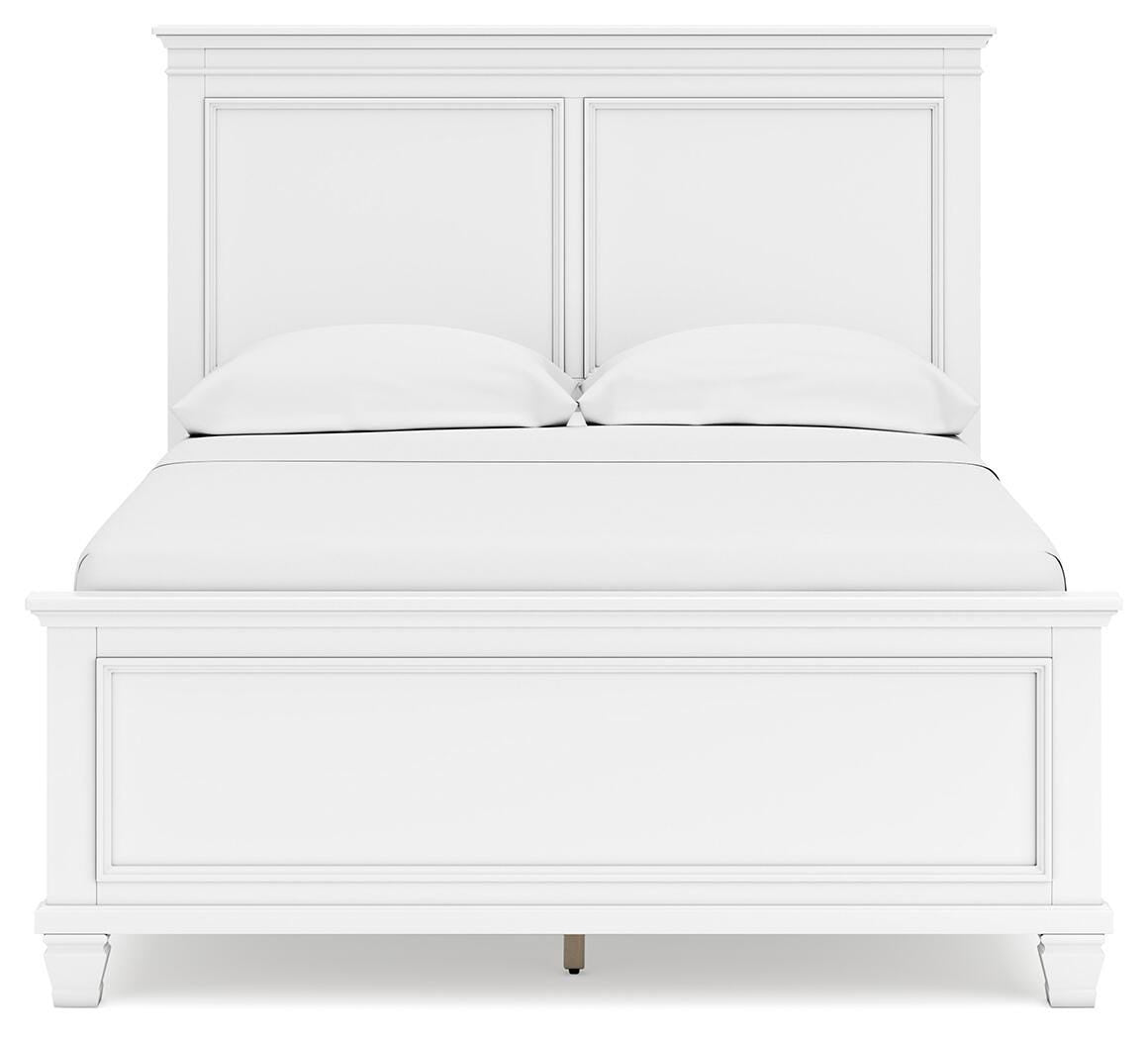 Fortman Full Panel Bed with Mirrored Dresser, Chest and Nightstand