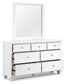 Fortman Twin Panel Bed with Mirrored Dresser