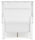 Fortman Twin Panel Bed with Mirrored Dresser